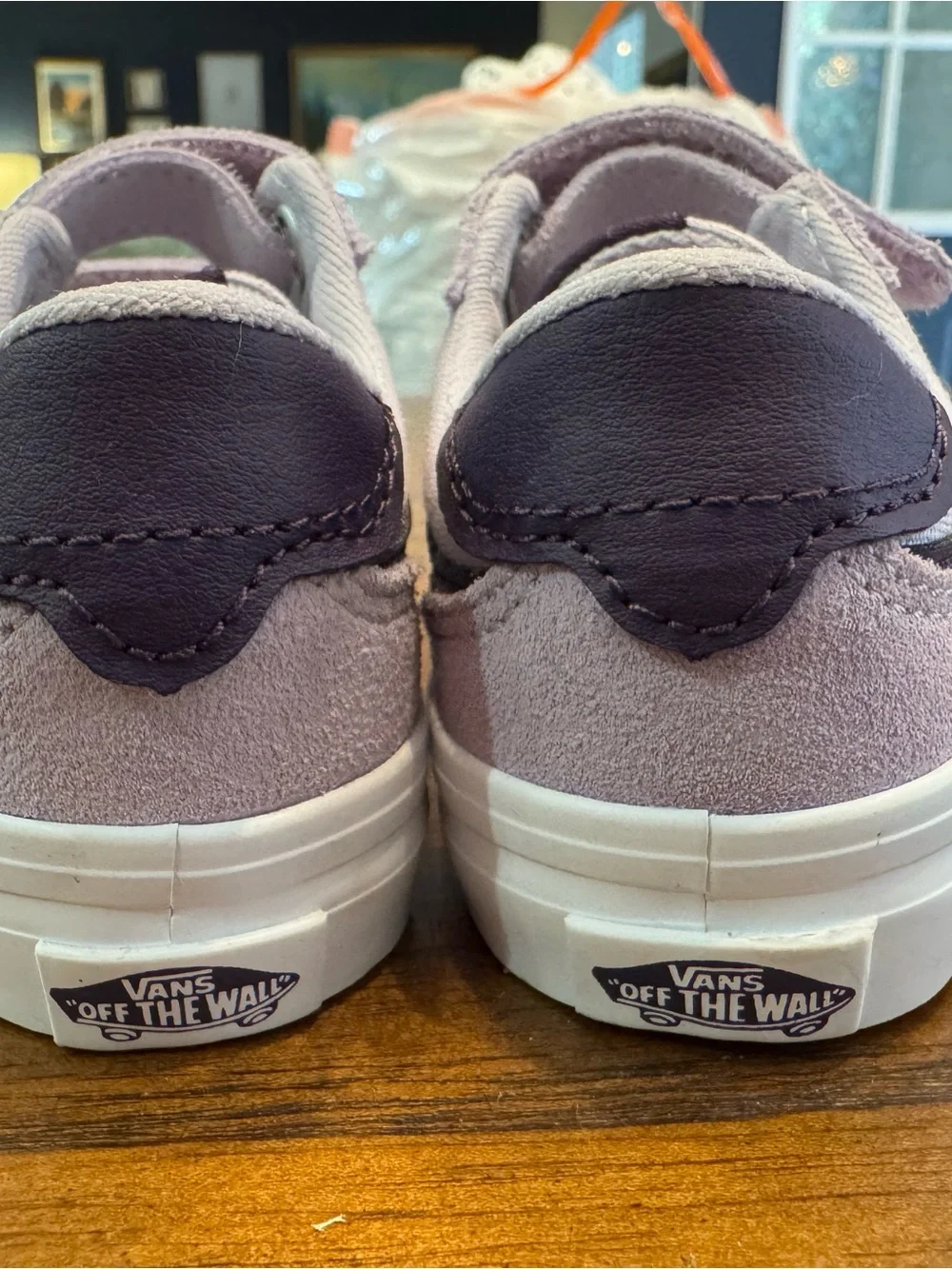 Vans Kids Lavender Velcro Skate Shoes